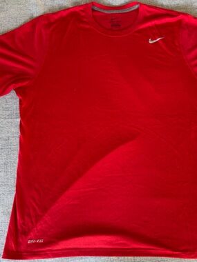 Nike Red Short-Sleeve Athletic Tee with Swoosh